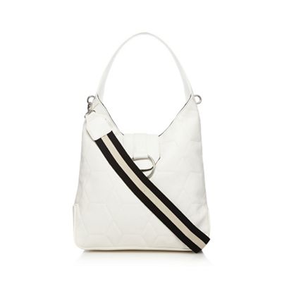 White quilted hobo bag
